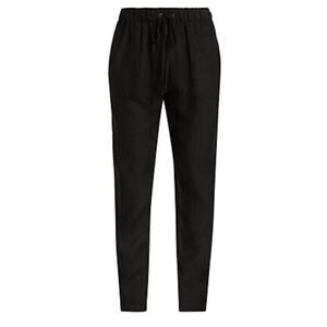 Enza Costa Jogger Pants Black Small Pull On Elastic Waist Pintuck Travel Aa22